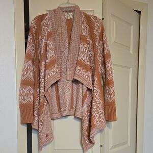 Hippie Rose Pink and Cream Geometric Cardigan